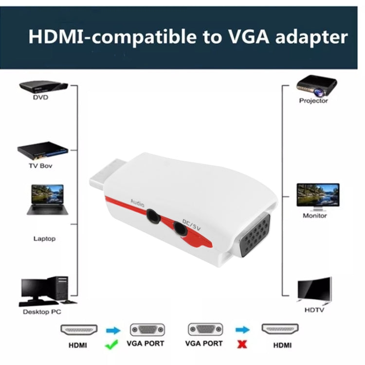 Full HD 1080P HDMI to VGA Adapter for Power and Audio by buy2fix