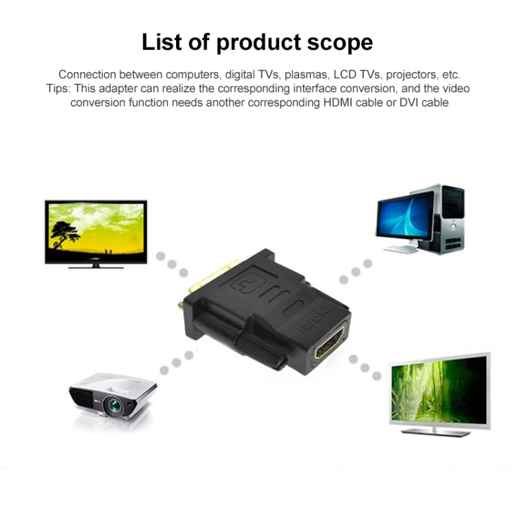 DVI-D 24+1 Pin Male to HDMI 19 Pin Female Adapter for Monitor / HDTV - Adapter by buy2fix | Online Shopping UK | buy2fix