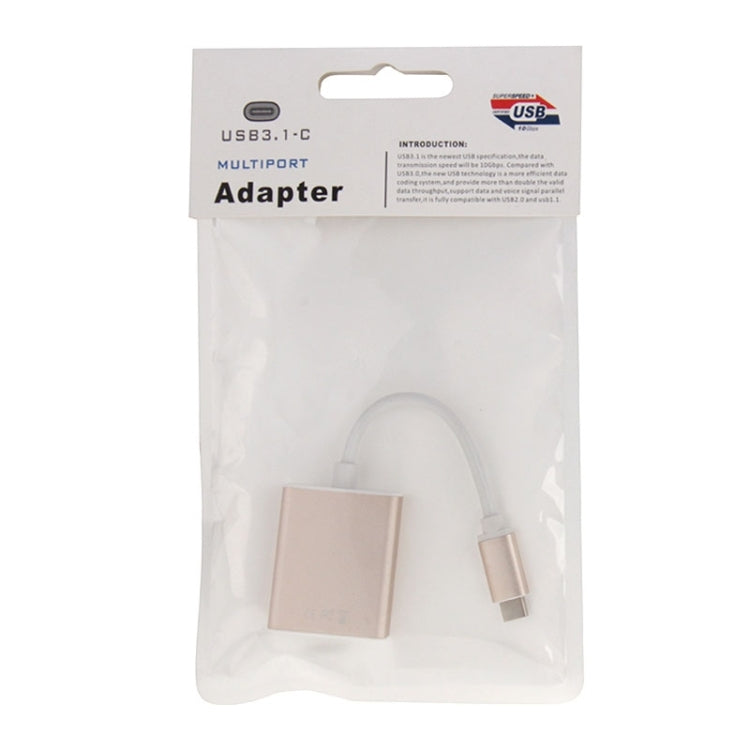 USB-C / Type-C 3.1 to VGA Multi-display Adapter Cable,Cable Length: About 10cm(Gold) by buy2fix