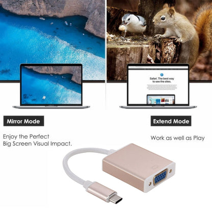USB-C / Type-C 3.1 to VGA Multi-display Adapter Cable,Cable Length: About 10cm(Gold) by buy2fix