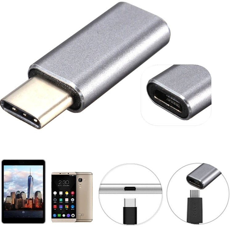 Aluminum Micro USB to USB 3.1 Type-C Converter Adapter(Grey) by buy2fix