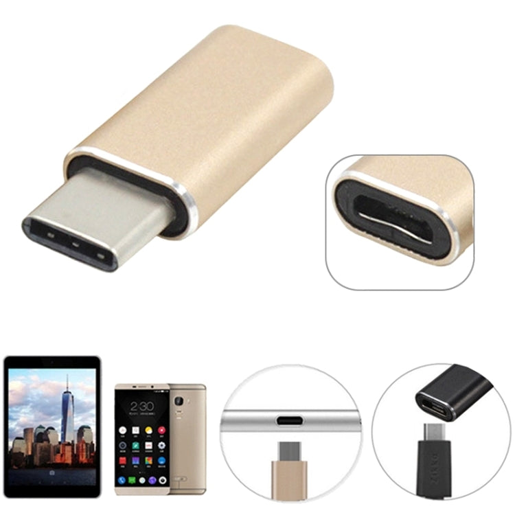 Aluminum Micro USB to USB 3.1 Type-C Converter Adapter(Gold) by buy2fix