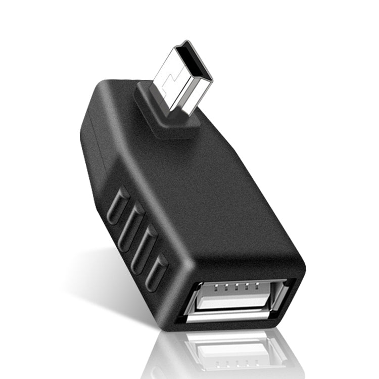 Mini USB Male to USB 2.0 AF Adapter with 90 Degree Left Angled, Support OTG Function(Black) by buy2fix