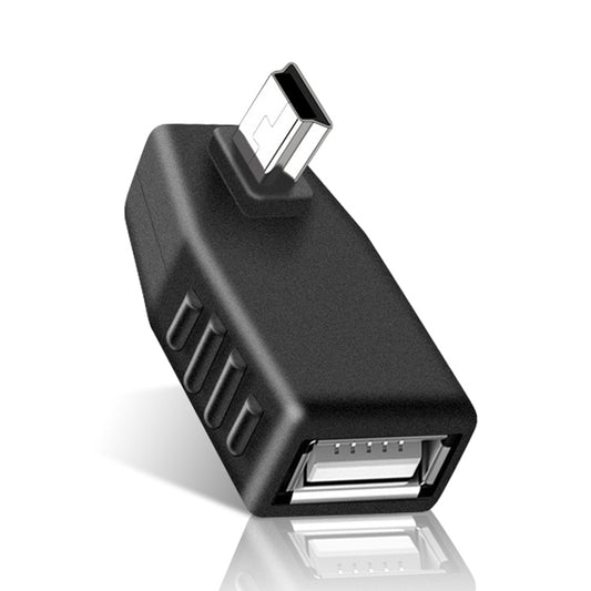 Mini USB Male to USB 2.0 AF Adapter with 90 Degree Left Angled, Support OTG Function(Black) by buy2fix