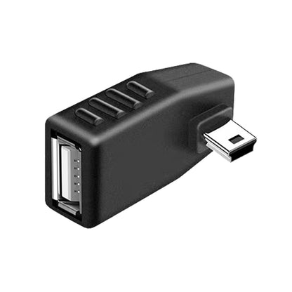 Mini USB Male to USB 2.0 AF Adapter with 90 Degree Right Angled, Support OTG Function(Black) by buy2fix
