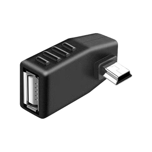 Mini USB Male to USB 2.0 AF Adapter with 90 Degree Left Angled, Support OTG Function(Black) by buy2fix