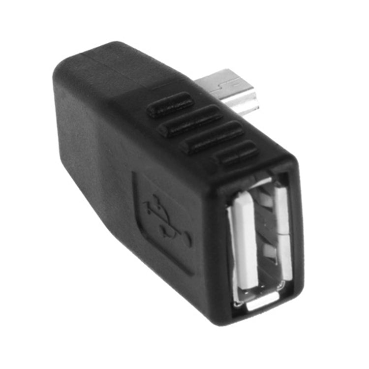 Mini USB Male to USB 2.0 AF Adapter with 90 Degree Left Angled, Support OTG Function(Black) by buy2fix