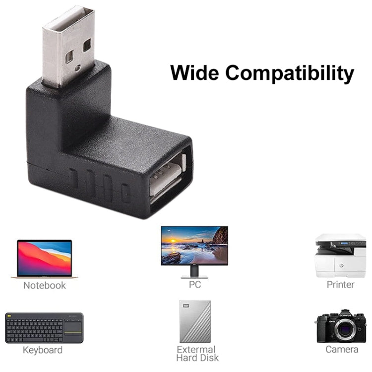 USB 2.0 AM to AF Adapter with 90 Degree Angle(Black) by buy2fix