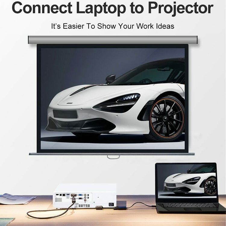 22cm Full HD 1080P Mini HDMI Male to VGA Female Video Adapter Cable with Audio Cable(Black) by buy2fix