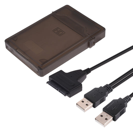 USB 2.0 to 7+15 Pin 22Pin SATA Data Cable Converter Adapter with Box Case for 2.5 / 3.5 Inch Hard Disk Drive HDD(Black) by buy2fix
