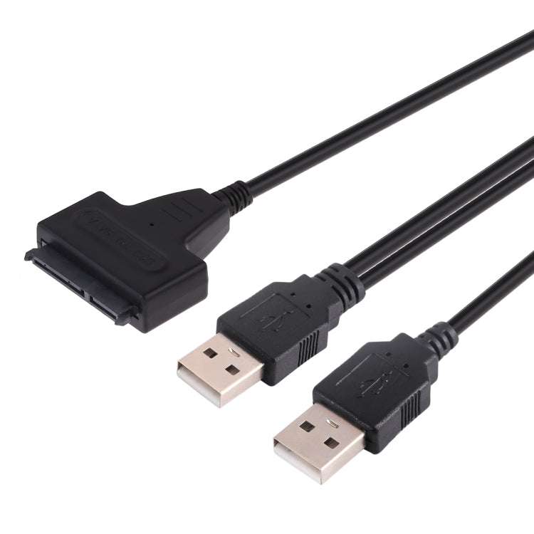 USB 2.0 to 7+15 Pin 22Pin SATA Data Cable Converter Adapter with Box Case for 2.5 / 3.5 Inch Hard Disk Drive HDD(Black) by buy2fix