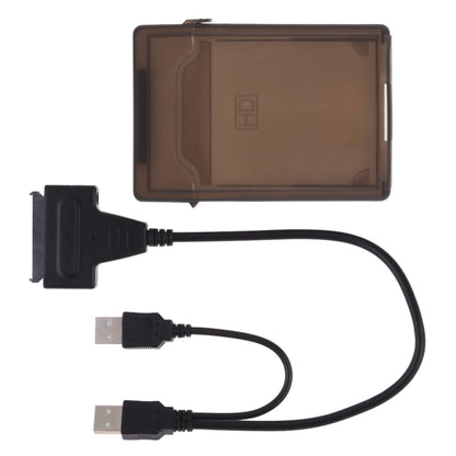 USB 2.0 to 7+15 Pin 22Pin SATA Data Cable Converter Adapter with Box Case for 2.5 / 3.5 Inch Hard Disk Drive HDD(Black) by buy2fix