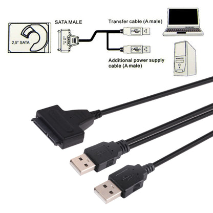 USB 2.0 to 7+15 Pin 22Pin SATA Data Cable Converter Adapter with Box Case for 2.5 / 3.5 Inch Hard Disk Drive HDD(Black) by buy2fix