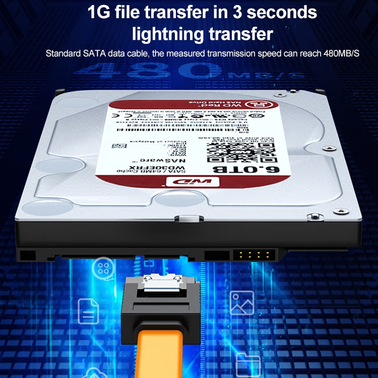 Serial SATA Data Cable,With Metal Clip, Length: 40cm by buy2fix