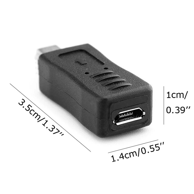 USB 2.0 Mini USB to Micro USB Female Adapter(Black) by buy2fix