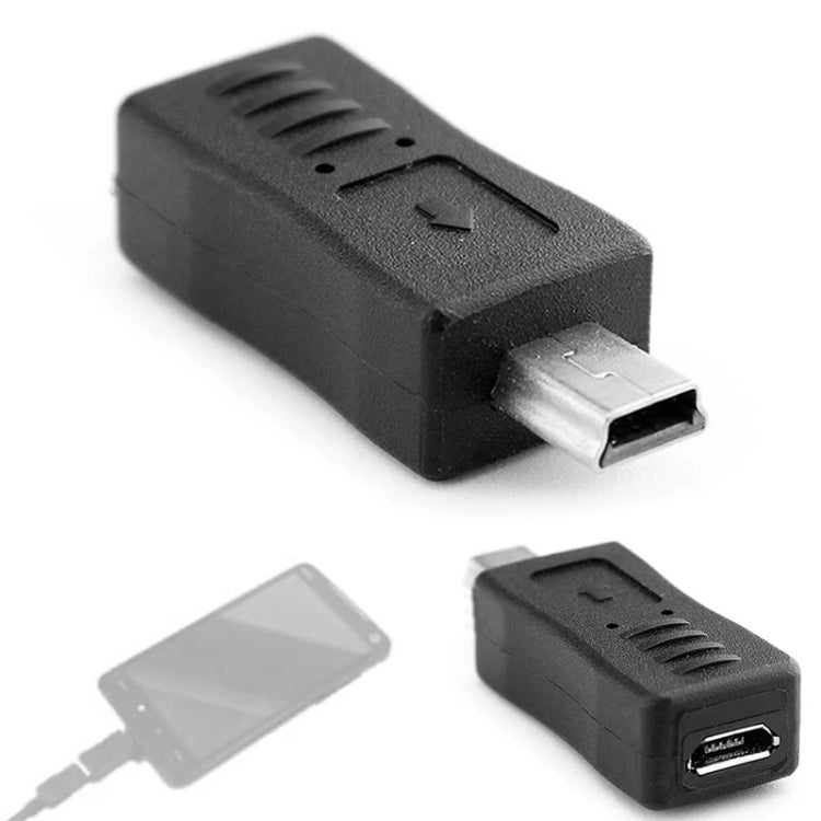 USB 2.0 Mini USB to Micro USB Female Adapter(Black) by buy2fix