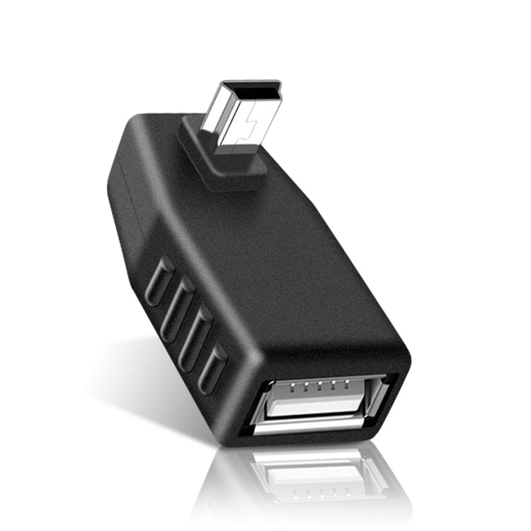 90 Degree Down Angled Mini USB Male to USB 2.0 AF Adapter(Black) by buy2fix