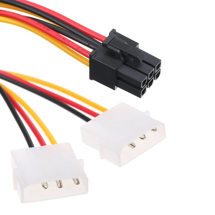 6 Pin Male to 2 x 4 Pin Female Power Cable, Length: 17.5cm by buy2fix