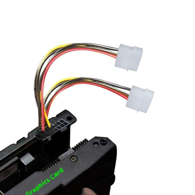 6 Pin Male to 2 x 4 Pin Female Power Cable, Length: 17.5cm by buy2fix