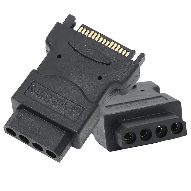 SATA 15 Pin Male to 4 Pin Female Adapter(Black) by buy2fix