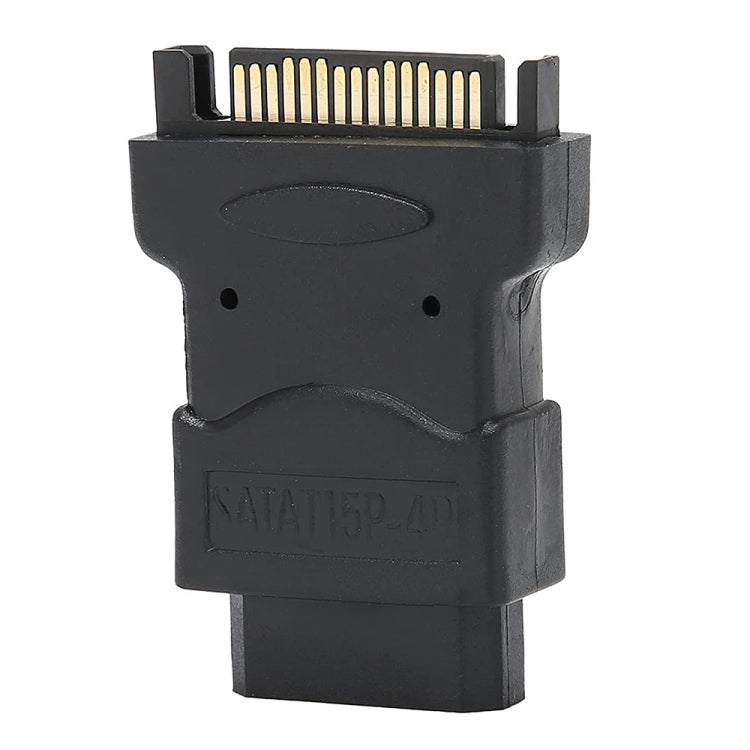 SATA 15 Pin Male to 4 Pin Female Adapter(Black) by buy2fix