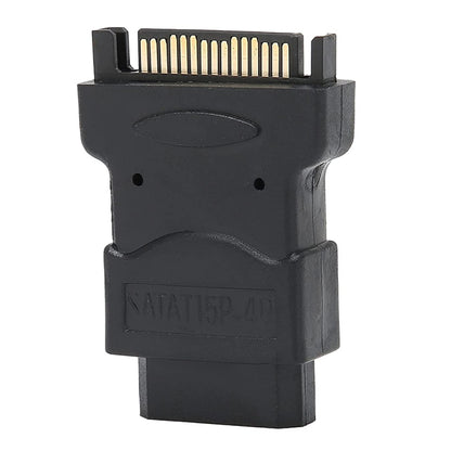 SATA 15 Pin Male to 4 Pin Female Adapter(Black) by buy2fix