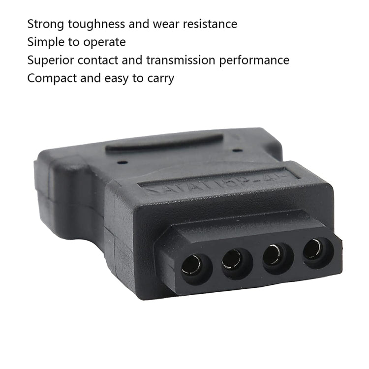 SATA 15 Pin Male to 4 Pin Female Adapter(Black) by buy2fix