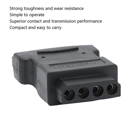 SATA 15 Pin Male to 4 Pin Female Adapter(Black) by buy2fix