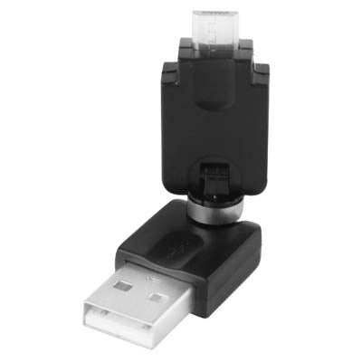 USB 2.0 AM to Micro USB 360 Degree Swivel Adapter for Galaxy S IV / i9500 / S III / i9300 /Note II / N7100 / i9220 / i9100 / i9082 / Nokia / LG / BlackBerry / HTC One X /Amazon Kindle / Sony Xperia etc(Black) by buy2fix