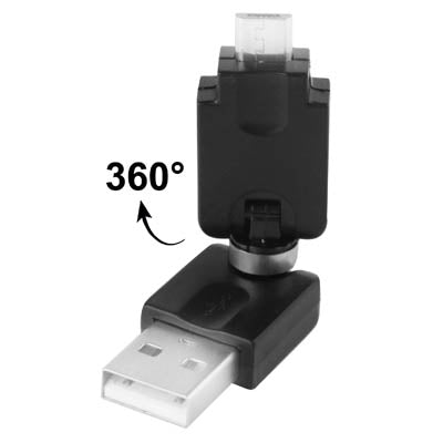 USB 2.0 AM to Micro USB 360 Degree Swivel Adapter for Galaxy S IV / i9500 / S III / i9300 /Note II / N7100 / i9220 / i9100 / i9082 / Nokia / LG / BlackBerry / HTC One X /Amazon Kindle / Sony Xperia etc(Black) by buy2fix