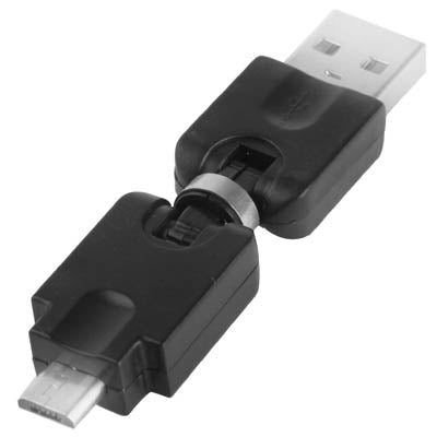 USB 2.0 AM to Micro USB 360 Degree Swivel Adapter for Galaxy S IV / i9500 / S III / i9300 /Note II / N7100 / i9220 / i9100 / i9082 / Nokia / LG / BlackBerry / HTC One X /Amazon Kindle / Sony Xperia etc(Black) by buy2fix