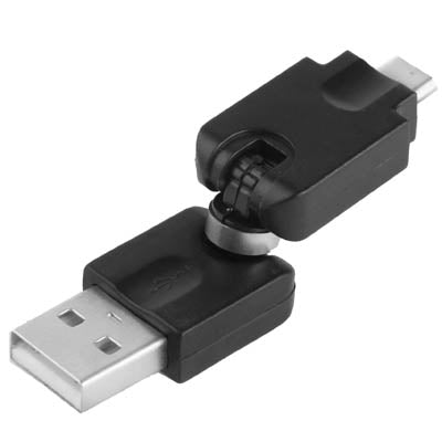 USB 2.0 AM to Micro USB 360 Degree Swivel Adapter for Galaxy S IV / i9500 / S III / i9300 /Note II / N7100 / i9220 / i9100 / i9082 / Nokia / LG / BlackBerry / HTC One X /Amazon Kindle / Sony Xperia etc(Black) by buy2fix