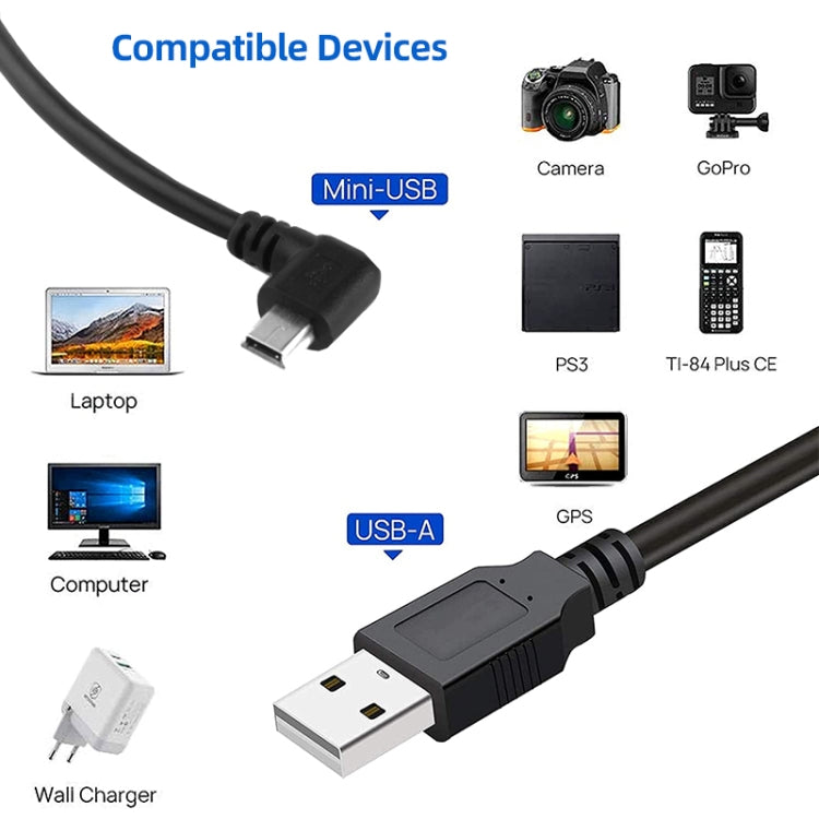 90 Degree Mini USB Male to USB 2.0 AM Adapter Cable, Length: 25cm by buy2fix