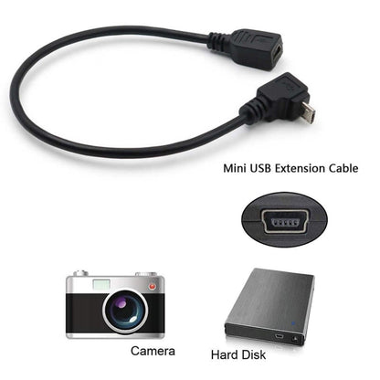90 Degree Mini USB Male to Mini USB Female Adapter Cable, Length: 25cm by buy2fix
