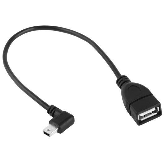 90 Degree Mini USB Male to USB 2.0 AF Adapter Cable with OTG Function, Length: 25cm by buy2fix
