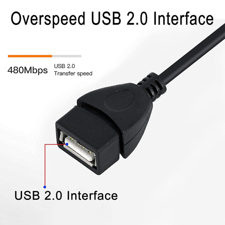 90 Degree Mini USB Male to USB 2.0 AF Adapter Cable with OTG Function, Length: 25cm by buy2fix