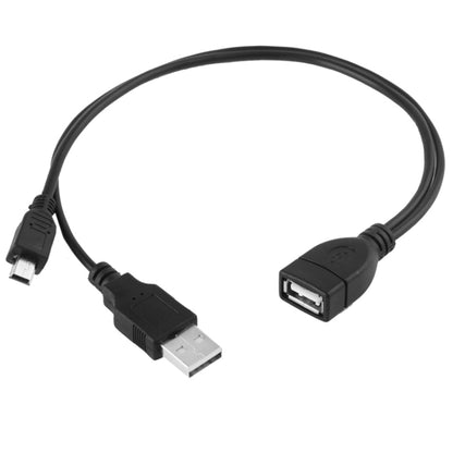 Mini USB Male + USB 2.0 AM to AF Cable with OTG Function, Length: 30cm / 35cm by buy2fix