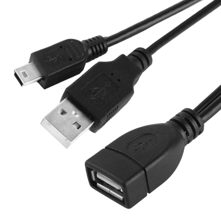 Mini USB Male + USB 2.0 AM to AF Cable with OTG Function, Length: 30cm / 35cm by buy2fix