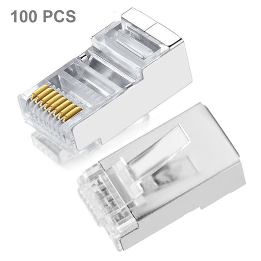 High Quality RJ45 Shielded Plug Cat5 8P8C Lan Connector Network (100 pcs in one packaging , the price is for 100 pcs)(Silver) by buy2fix