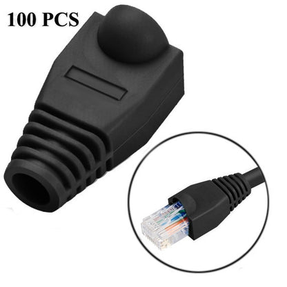 Network Cable Boots Cap Cover for RJ45, Black (100 pcs in one packaging , the price is for 100 pcs)(Black) by buy2fix