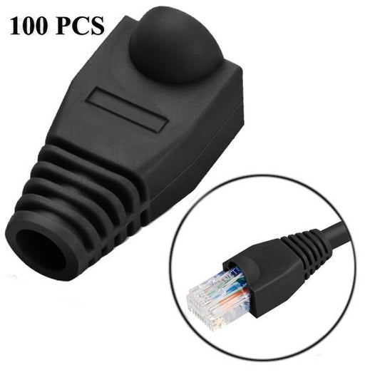 Network Cable Boots Cap Cover for RJ45, Black (100 pcs in one packaging , the price is for 100 pcs)(Black) by buy2fix