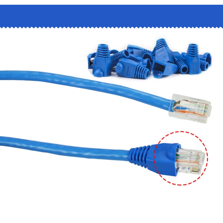 Network Cable Boots Cap Cover for RJ45, Blue (100 pcs in one packaging , the price is for 100 pcs)(Blue) by buy2fix