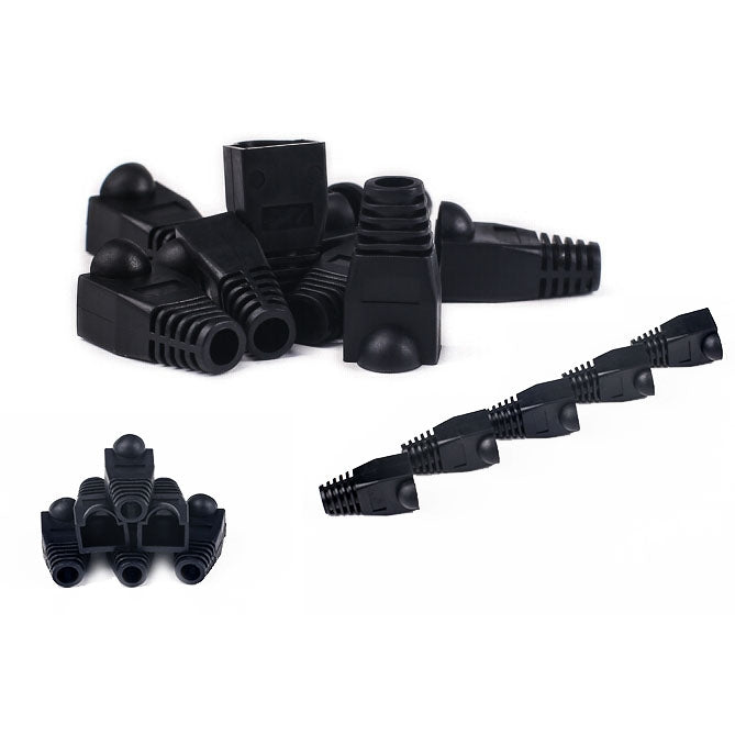 Network Cable Boots Cap Cover for RJ45, Black (100 pcs in one packaging , the price is for 100 pcs)(Black) by buy2fix