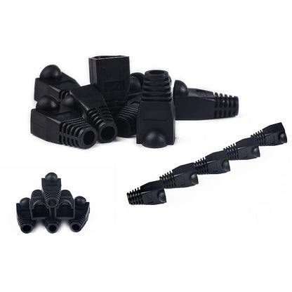 Network Cable Boots Cap Cover for RJ45, Black (100 pcs in one packaging , the price is for 100 pcs)(Black) by buy2fix