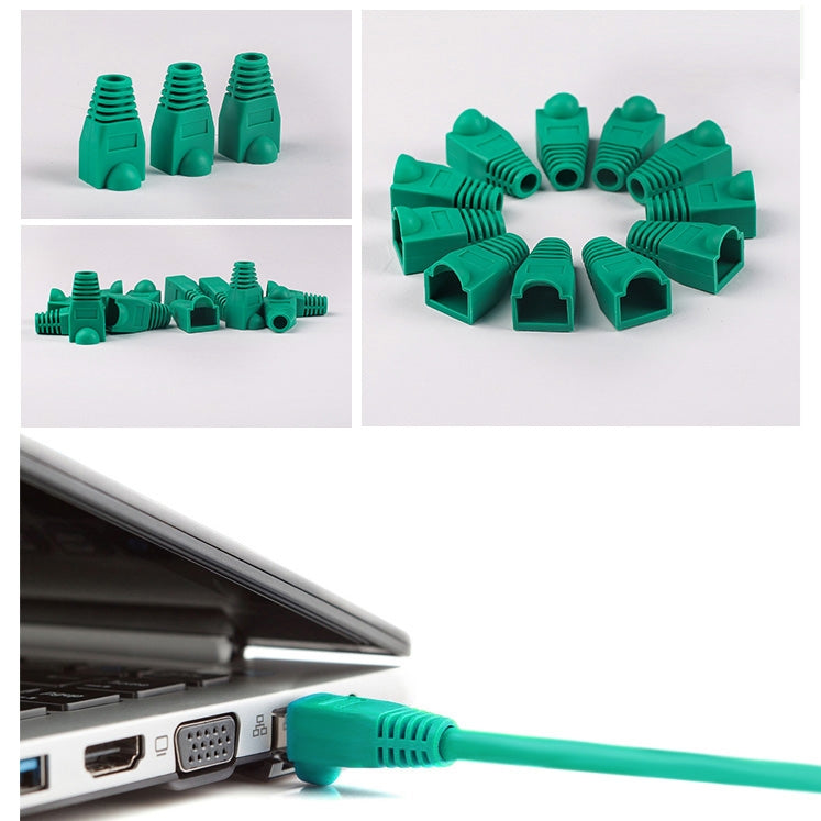Network Cable Boots Cap Cover for RJ45, Green (100 pcs in one packaging , the price is for 100 pcs)(Green) by buy2fix