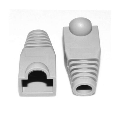 Network Cable Boots Cap Cover for RJ45, Grey (100 pcs in one packaging , the price is for 100 pcs)(Grey) by buy2fix
