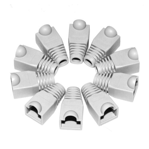 Network Cable Boots Cap Cover for RJ45, Grey (100 pcs in one packaging , the price is for 100 pcs)(Grey) by buy2fix