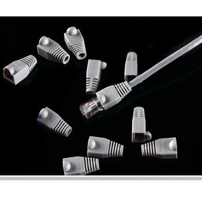 Network Cable Boots Cap Cover for RJ45, Grey (100 pcs in one packaging , the price is for 100 pcs)(Grey) by buy2fix