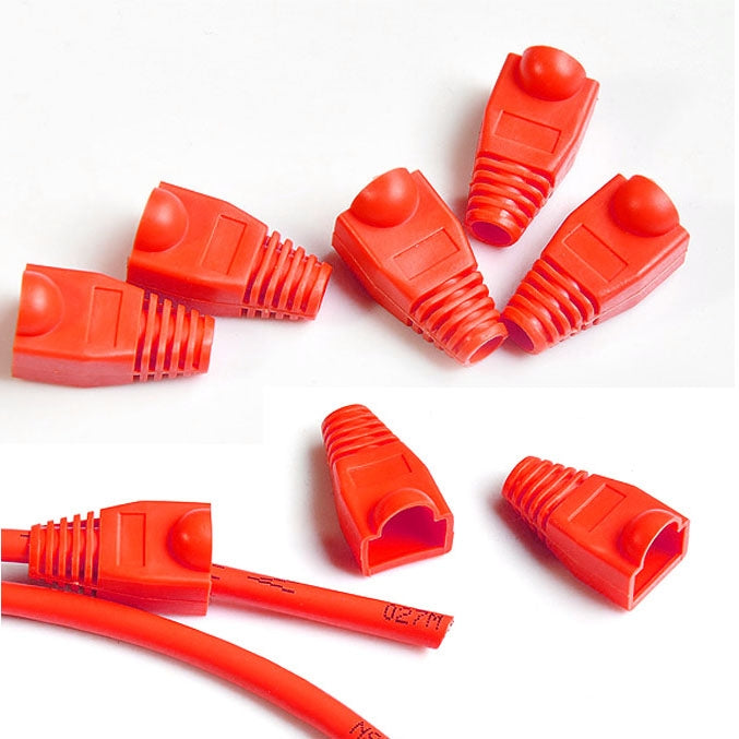 Network Cable Boots Cap Cover for RJ45, Red (100 pcs in one packaging , the price is for 100 pcs)(Red) by buy2fix