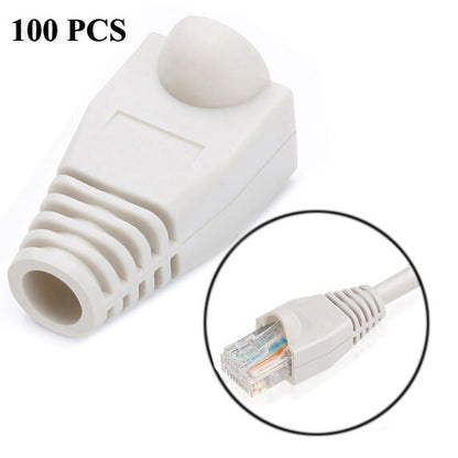 Network Cable Boots Cap Cover for RJ45, White (100 pcs in one packaging , the price is for 100 pcs)(White) by buy2fix